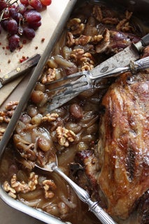 Rose Braised Lamb Shoulder with Crushed Grapes and Toasted Walnuts