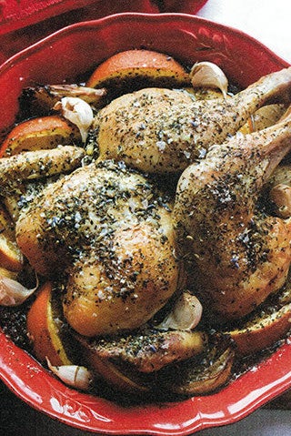 Provencale herb salt roast chicken