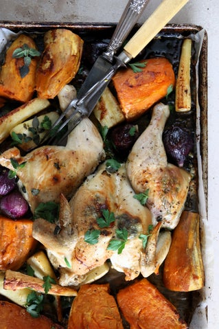 Garlic Butter Family Roast Chicken