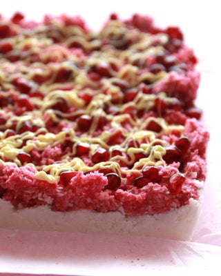 Raspberry and Pomegranate Coconut Ice