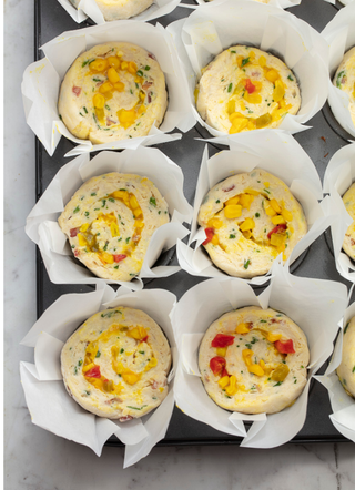 Summer Corn Relish & Cheese Pinwheel Scones