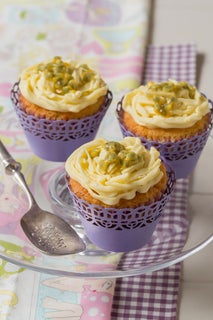 Passionfruit Cup Cakes with Cream Cheese and White Chocolate Frosting 