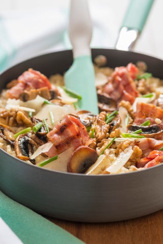  Mushroom Risotto with Crispy Bacon 