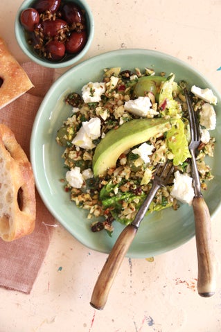 Cauliflower Tabbouleh with Roasted Nuts and Grapes