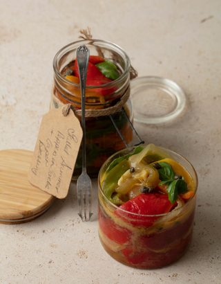 Summer Capsicum and Basil Salad in a Jar 