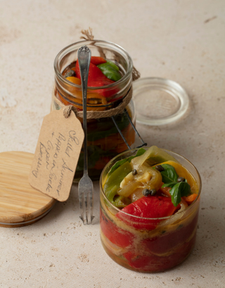 Summer Capsicum and Basil Salad in a Jar