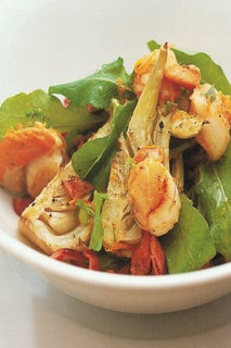 Roasted fennel and scallop salad