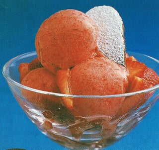 Rhubarb And Strawberry Sorbet With Chocolate and Coconut Shortbread Thins
