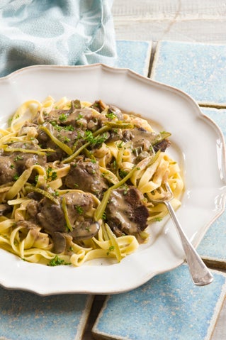 Beef Stroganoff On Fettucini