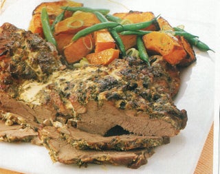 German-style Roast Leg Lamb With Roast Pumpkin Salad