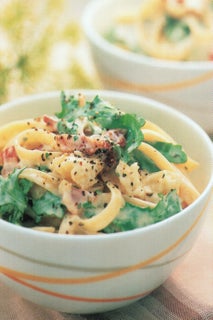 Blue cheese sauce on pasta