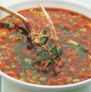 Lamb Cutlets In Minted Broth
