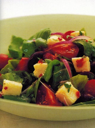 Basil-marinated feta salad