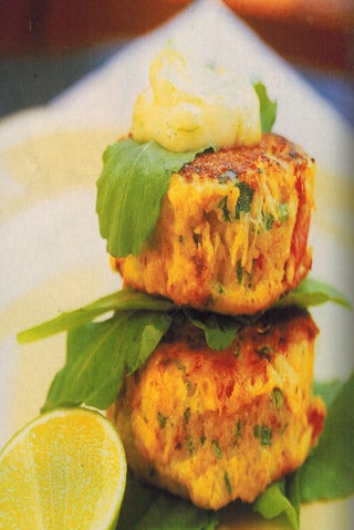 Fresh Crab Cakes With Rocket And Lime Mayonnaise