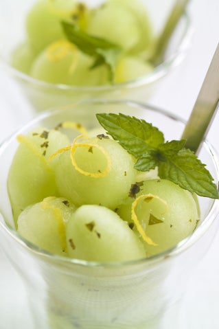 Melon In Mint And Lemon Syrup