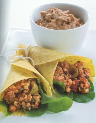 Chicken And Olive Tortillas with Refried Beans
