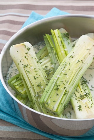 Braised Leeks In Cream Sauce