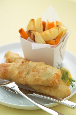 Herb Coated Fish Fillets In Beer Batter