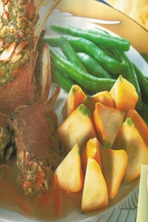 Rack Of Lamb With Parsley Almond Crust And Orange Sauce