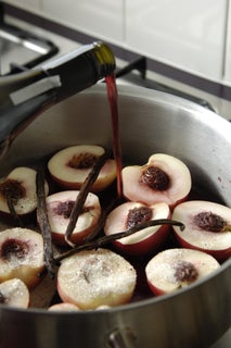 Vanilla And Pinot Poached Nectarines
