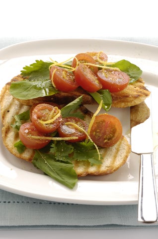 Grilled Tomatoes On Bruschetta