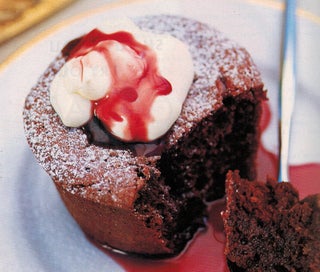 Chocolate Puddings With Spiced Port Sauce