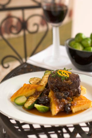 Grilled Beef Fillet Steaks In Merlot Marinade With Prune Jam