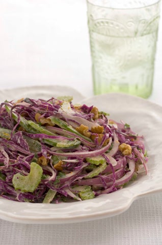 Red Cabbage And Walnut Coleslaw