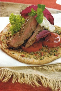 Cumin Steak On Spiced Flat Bread