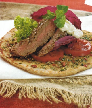 Cumin Steak On Spiced Flat Bread