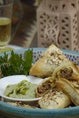 Spicy Lamb And Saffron Filo Pies With Lemon Hummus Dip