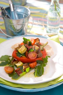 Tuscan-style Stuffed Grilled Red Peppers