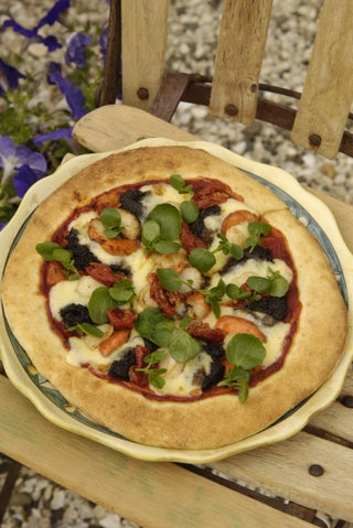 Scallop And Porcini Pizza With Watercress