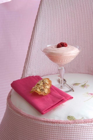 Raspberry And Pink Champagne Syllabub With Almond Wafers