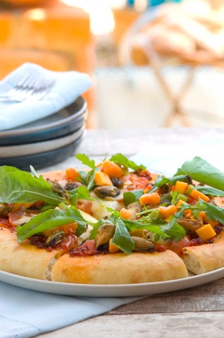 Wood-smoked Chilli Mussel Pizza With Pawpaw Salad