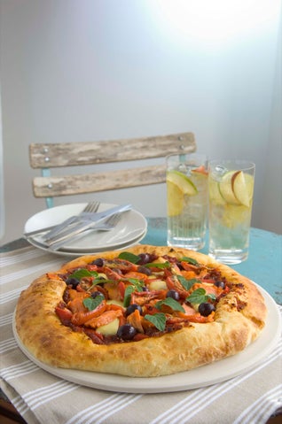 Hot Smoked Salmon And Olive Pizza