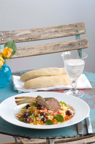 Greek Scented Rack Of Lamb With Orzo Salad