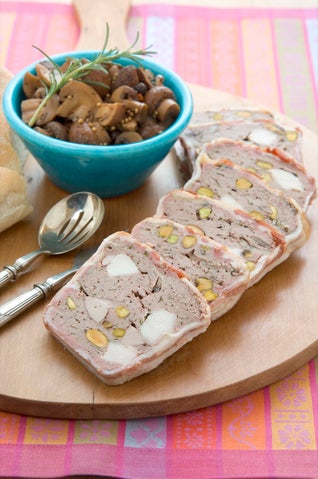 Chicken And Veal Terrine With Pickled Mushrooms