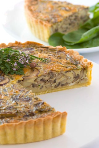 Mushroom Flan With Rocket Salad