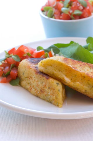 Feta Cheese Potato Cakes With Quick Tomato Salsa