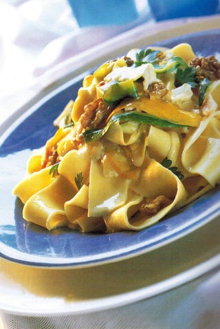 Courgette Ribbons On Pasta