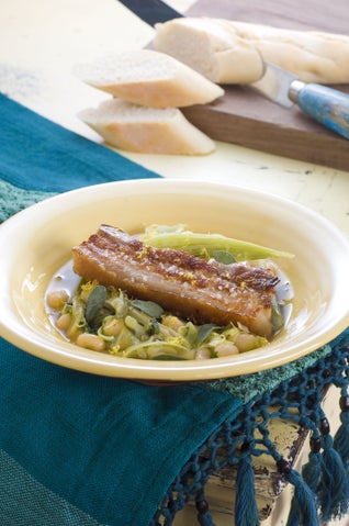 Pork With Thyme, Fennel And Simmered Butter Beans
