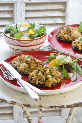 Cashew And Brie Stuffed Mushrooms