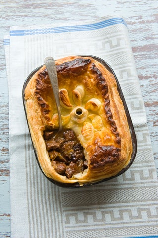 Steak And Kidney Pie With Prunes And Port