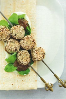 Mushroom Falafels With Onion Marmalade