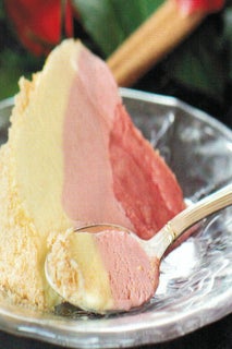 Raspberry And Vanilla Christmas Ice Cream With Raspberry Sorbet