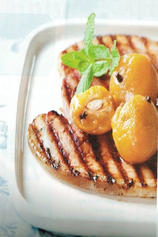 Sweet pickled peaches