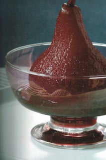 Pears in red wine
