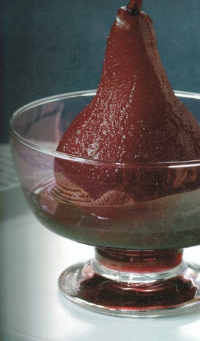 Pears in red wine