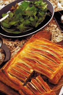 Pumpkin And Lentil Jalousie With Coriander And Lime Dressing
